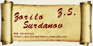 Zorilo Surdanov vizit kartica